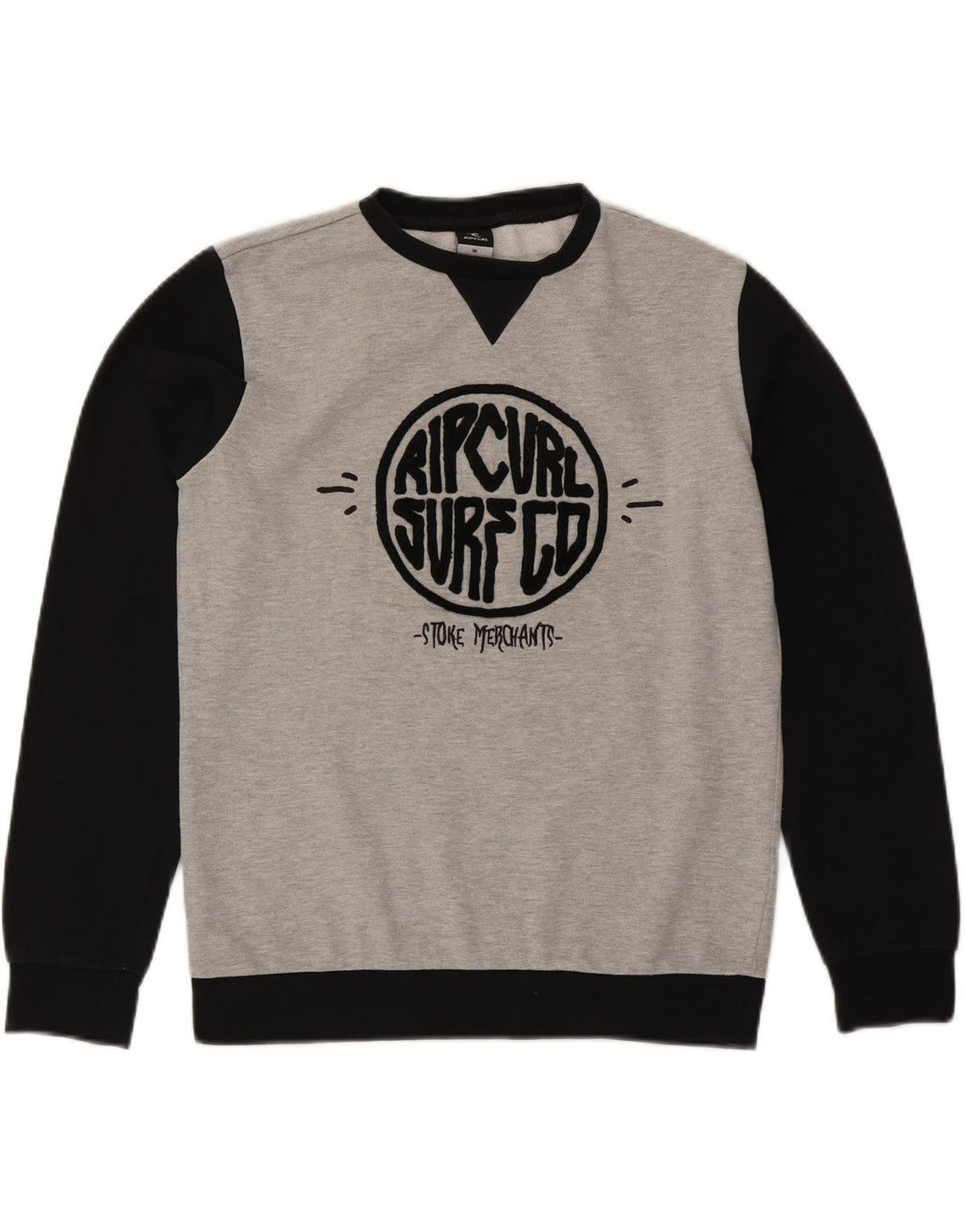 Bluza chłopięca Rip Curl z grafiką, 15-16 lat, szara, bawełniana w bloki kolorów