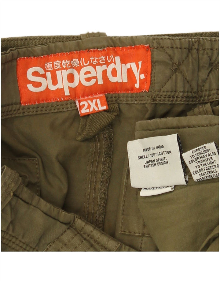 Męskie proste spodnie cargo Superdry 2XL W42 L32, bawełna khaki