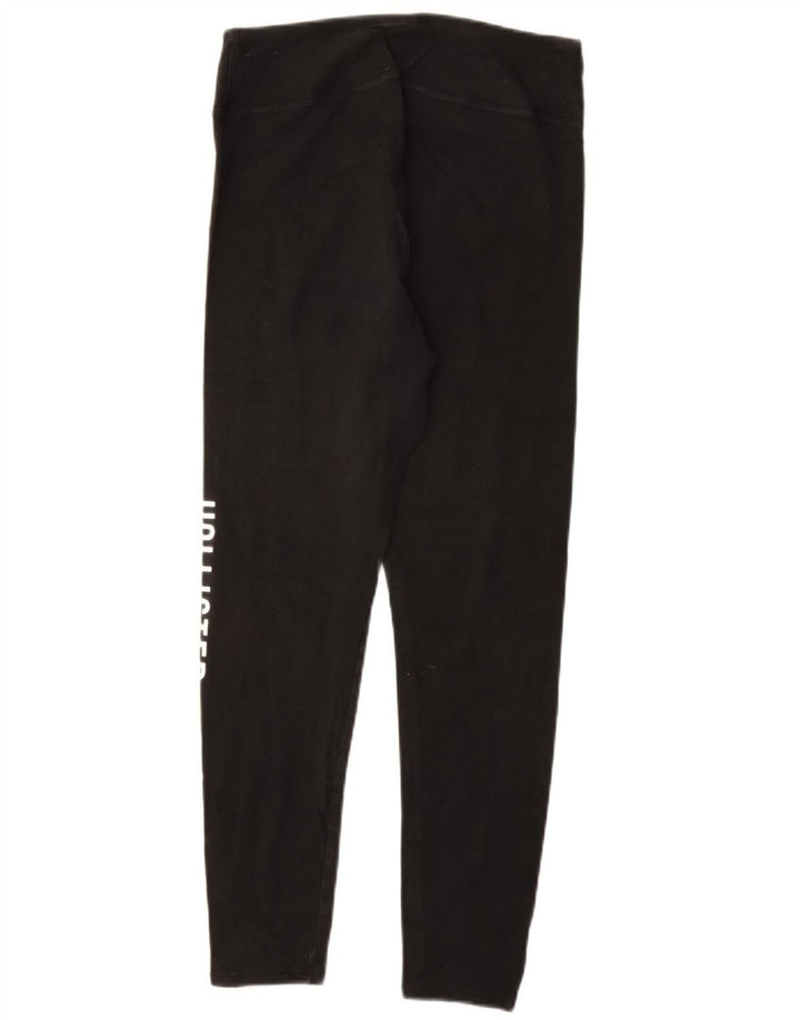 Damskie legginsy z grafiką HOLLISTER UK 14, duże, czarne, bawełniane