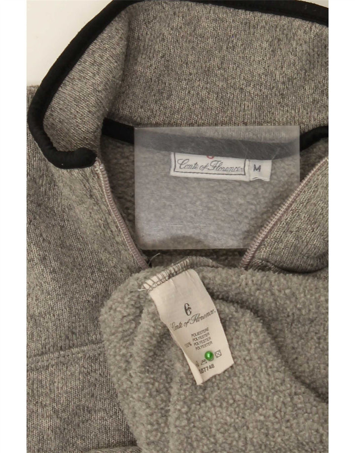 Męski sweter z zamkiem błyskawicznym Conte of Florence, średnioszary, nakrapiany