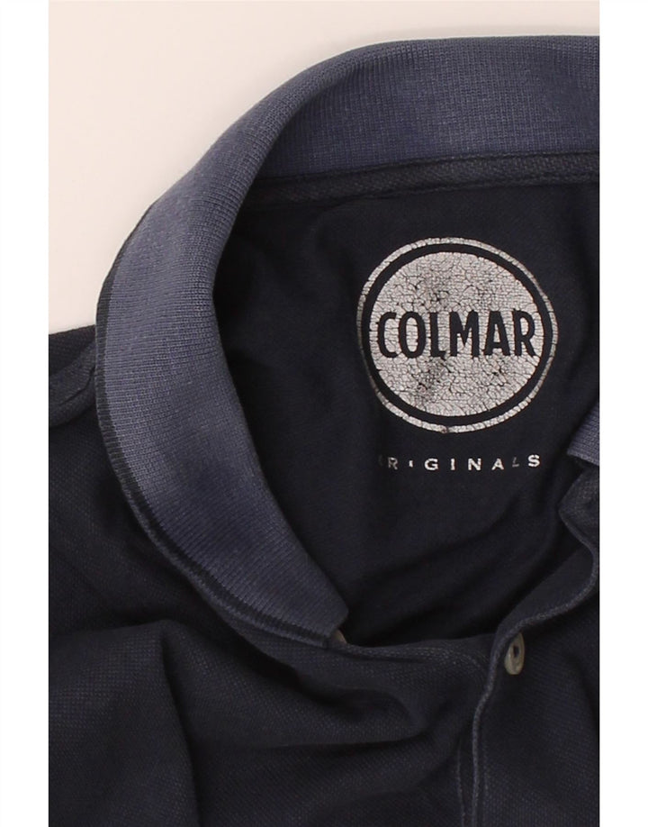 COLMAR Mens Polo Shirt Large Navy Blue Cotton Vintage Colmar and Second-Hand Colmar from Messina Hembry 
