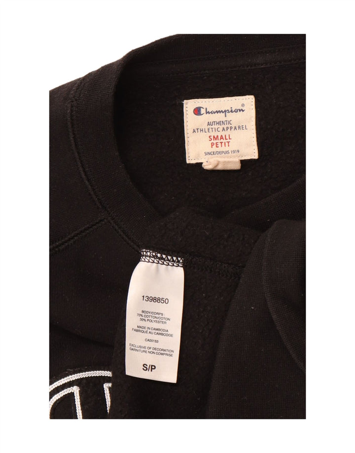 CHAMPION Mens Petit Graphic Sweatshirt Jumper Small Black Cotton