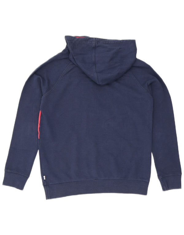 Adidas Męski sweter z kapturem z grafiką UK 10, mały, granatowy, bawełniany