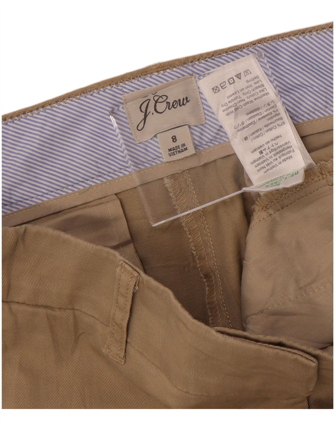 Damskie spodenki chino J. CREW US 8 duże W32 beżowa bawełna