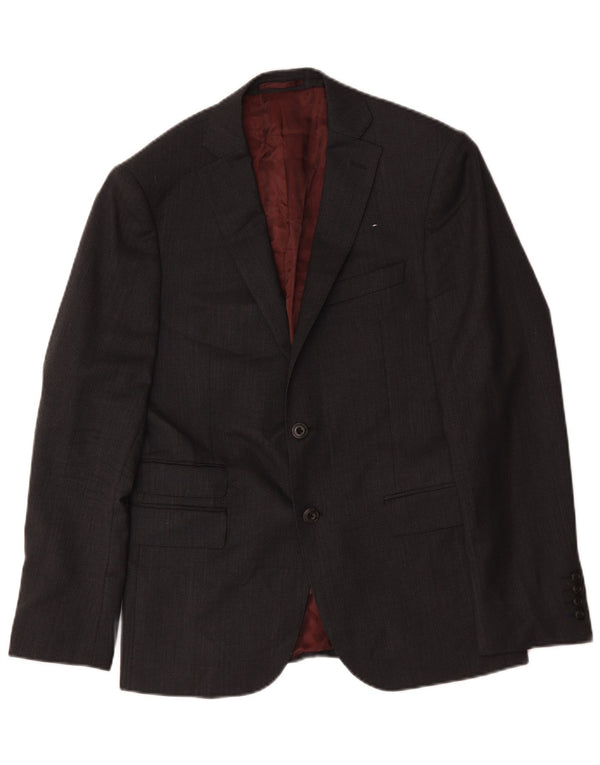 Marks & Spencer Męska marynarka slim fit z 2 guzikami, UK 38, średnia szara wełna