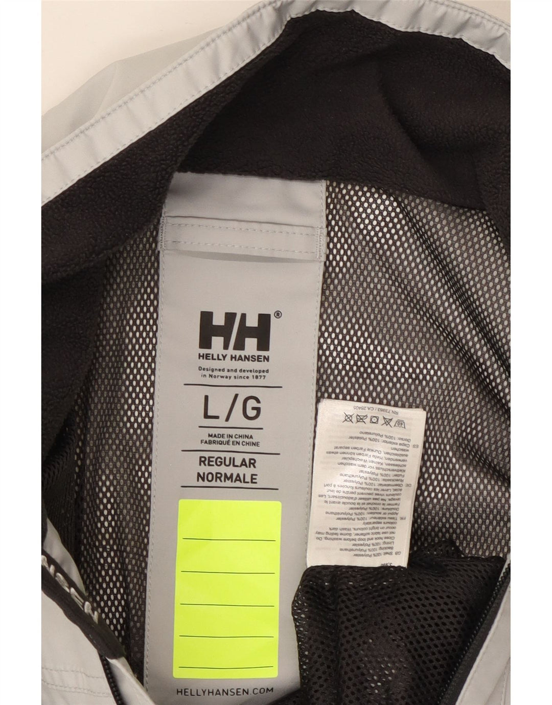 Męska kurtka przeciwdeszczowa Helly Hansen Graphic UK 40, duża, szary poliester