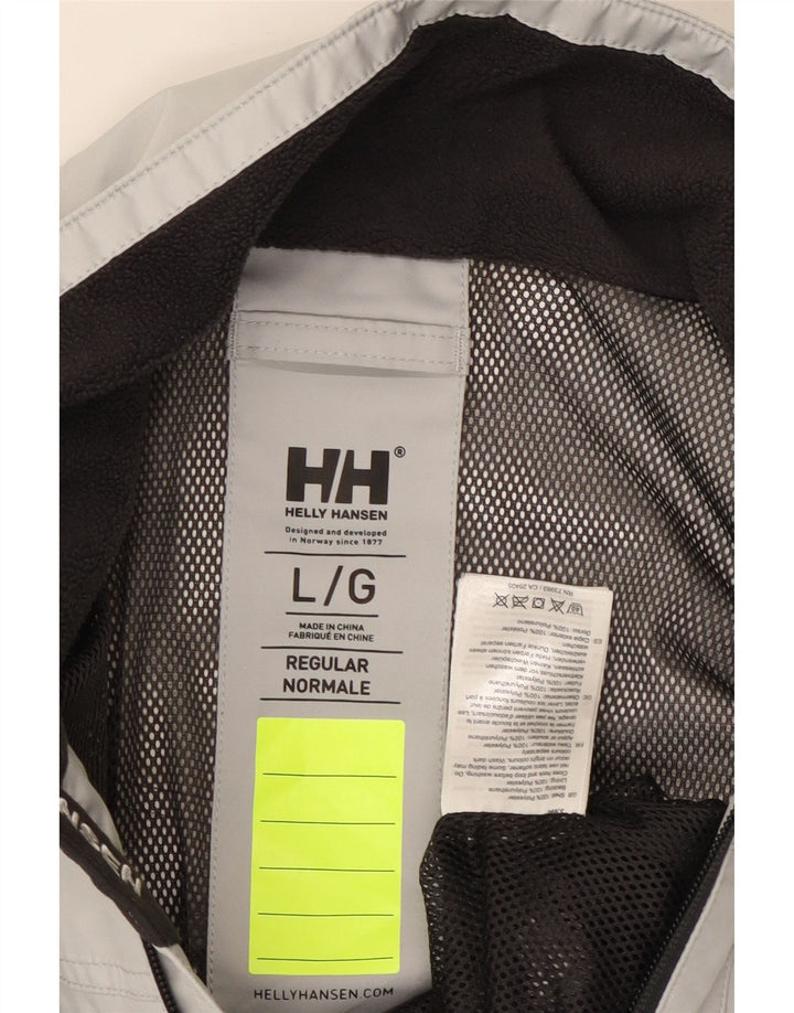 Męska kurtka przeciwdeszczowa Helly Hansen Graphic UK 40, duża, szary poliester