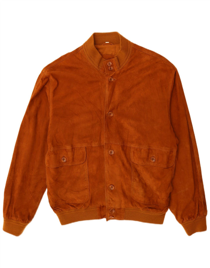 Vintage męska zamszowa kurtka bomber IT 56 3XL brązowa skóra