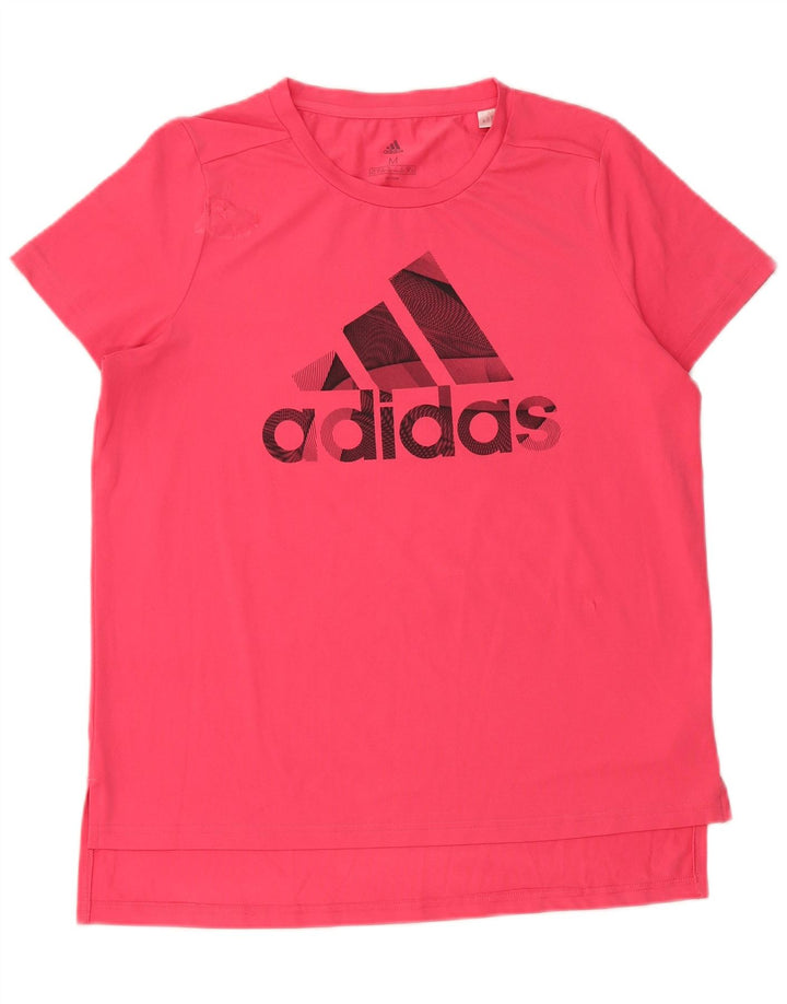 Damska koszulka graficzna Adidas Top UK 12/14 Średni różowy poliester