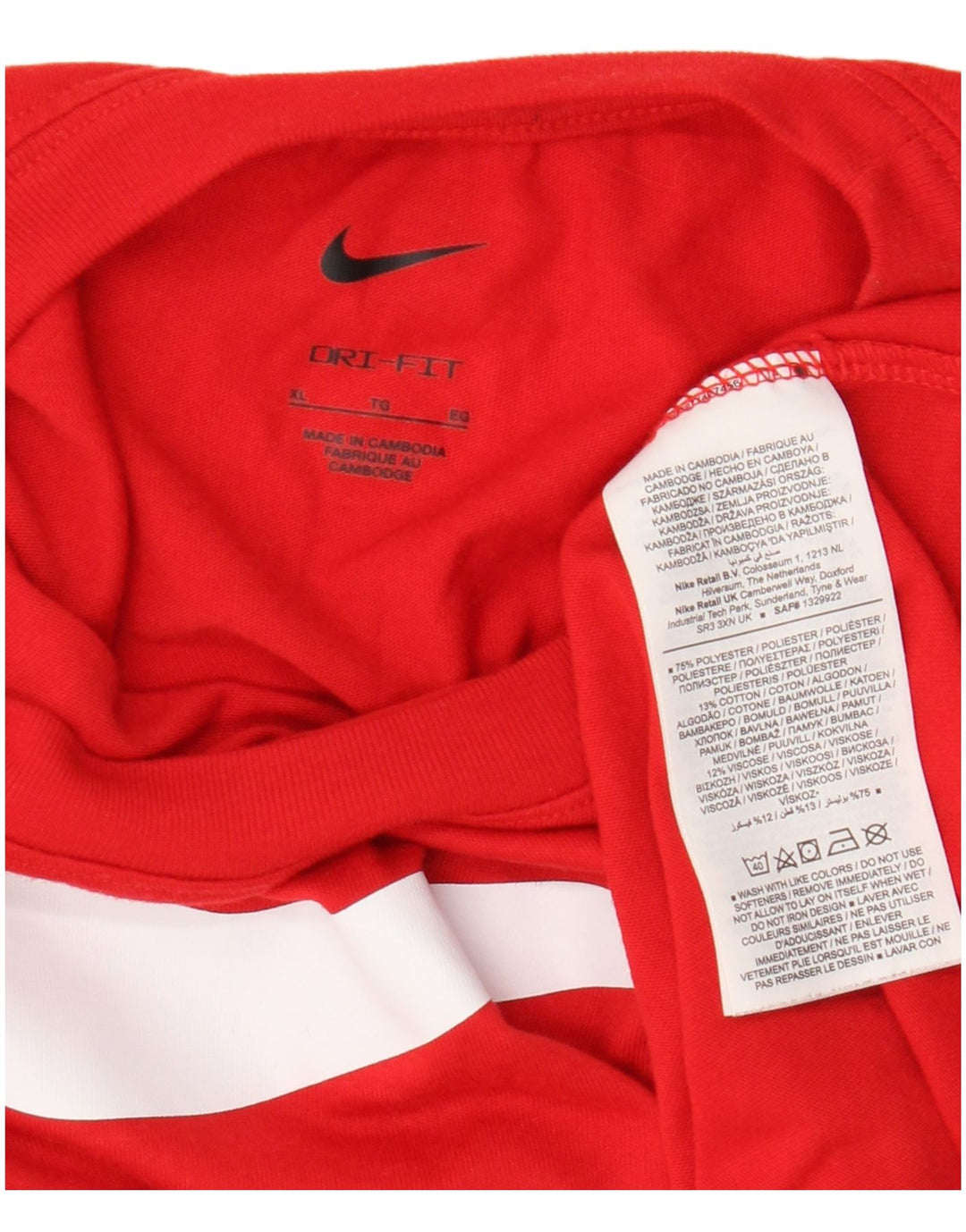 Męski T-shirt z grafiką Nike Dri Fit, XL, czerwony, poliester