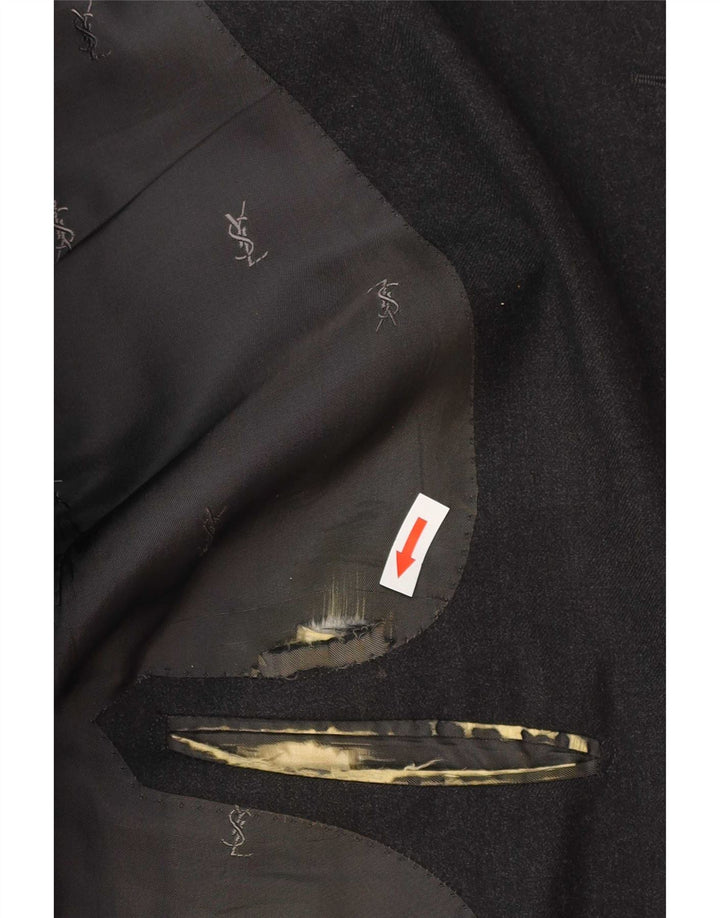 Męska marynarka zapinana na 2 guziki Yves Saint Laurent IT 56 3XL Szara wełniana klasyczna