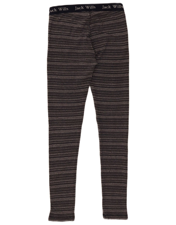 Damskie legginsy graficzne Jack Wills UK 12, średnie, granatowe, bawełniane w paski