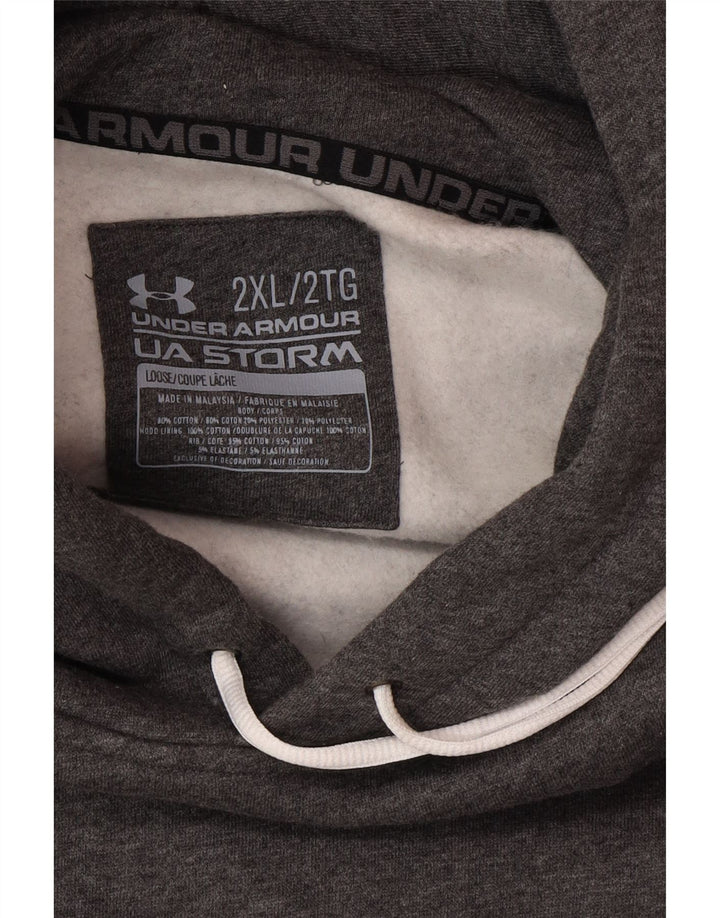 Męski sweter z kapturem UNDER ARMOUR 2XL, szary, bawełniany