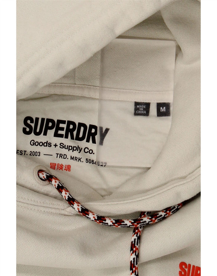 Męski sweter z kapturem Superdry z grafiką, średni biały, bawełniany