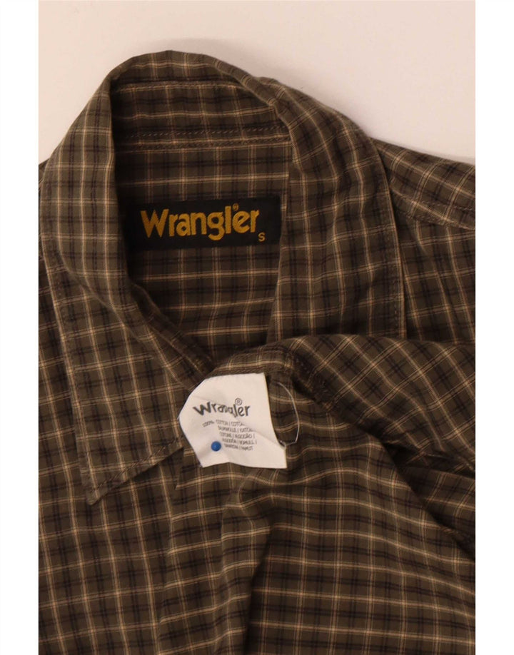 Koszula męska Wrangler, mała, bawełniana krata khaki