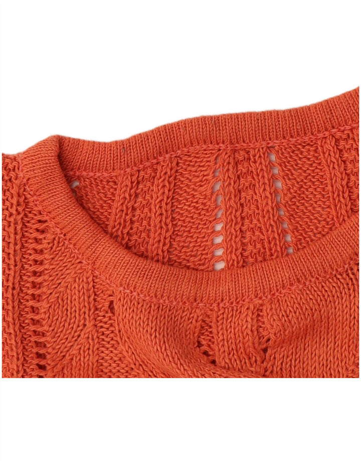 Sweter damski VINTAGE z okrągłym dekoltem UK 14, średni pomarańczowy