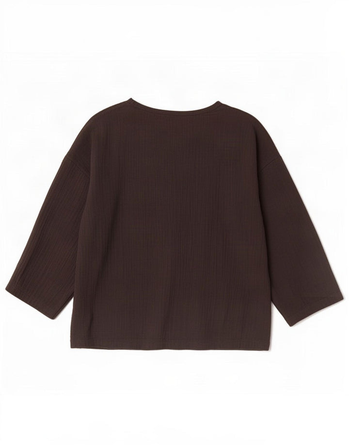 Damska bluzka oversize z rękawem 3/4 Zara UK 12, średnia czarna