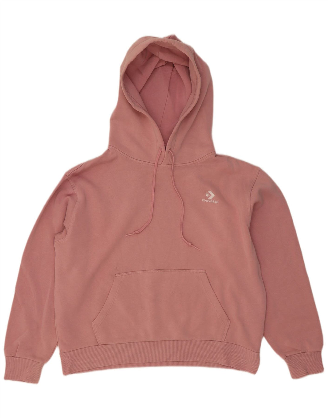 Damski sweter oversize z kapturem Converse UK 14, średni różowy, bawełniany