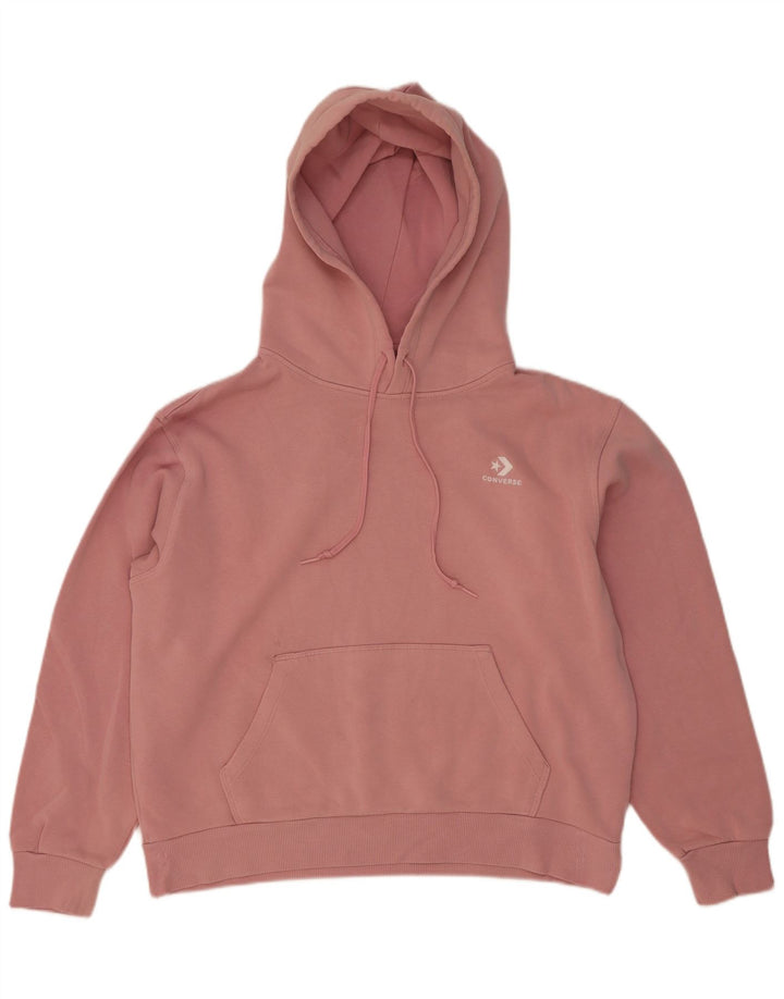 Damski sweter oversize z kapturem Converse UK 14, średni różowy, bawełniany