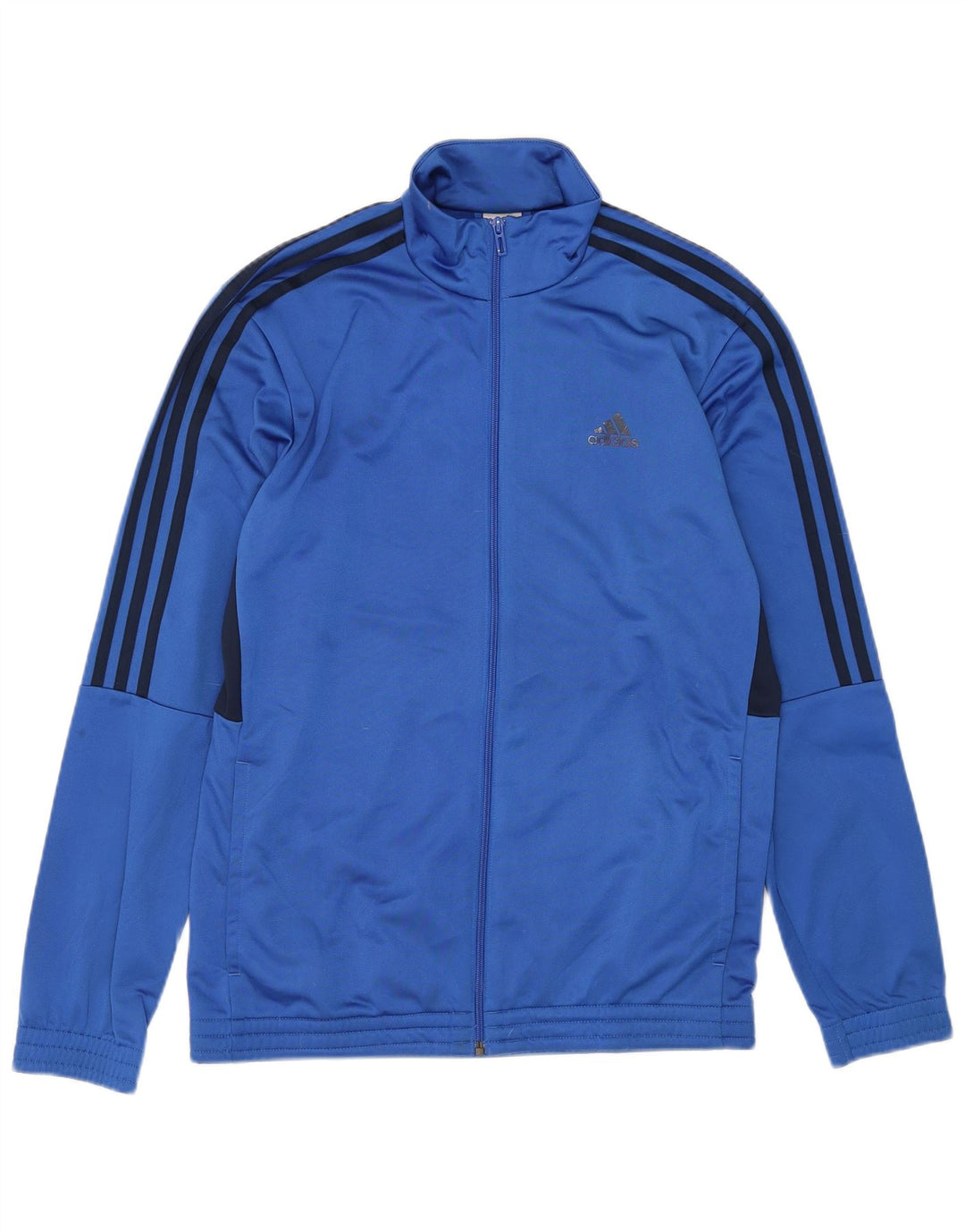 Adidas Męska bluza dresowa UK 40/42 Średni niebieski poliester z blokami kolorów