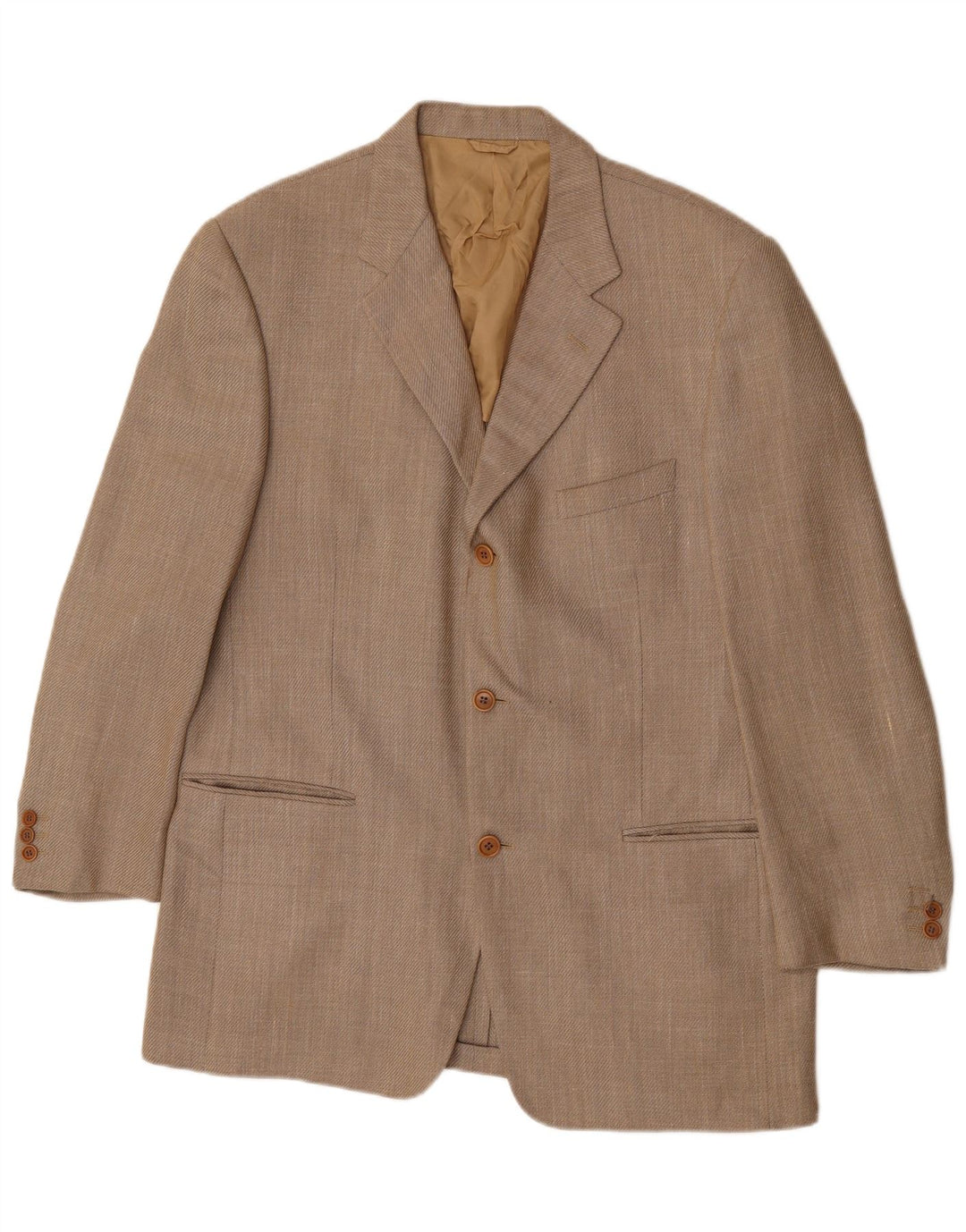 Cerruti 1881 Męska marynarka zapinana na 3 guziki IT 54 2XL Beżowa wełna
