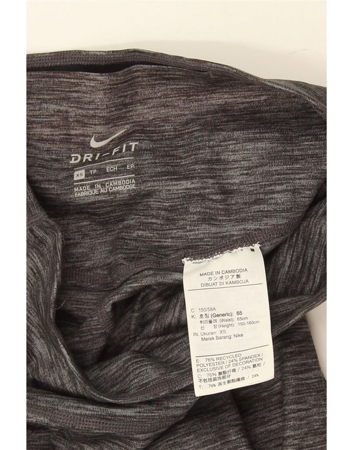 Damskie legginsy Nike Dri Fit UK 4 XS, szary, nakrapiany poliester