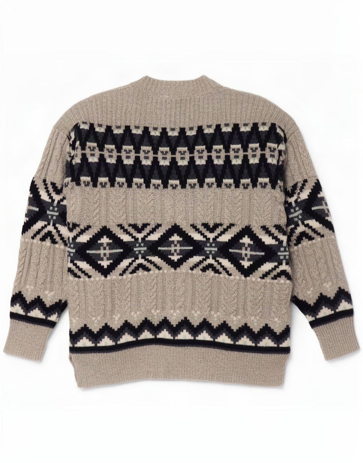 Marks & Spencer Damski sweter rozpinany UK 14 Średni szary Fair Isle