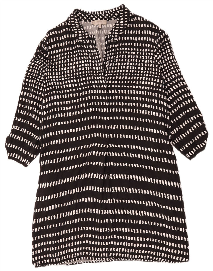 Damska sukienka podstawowa z rękawem 3/4 Hobbs UK 18 XL Czarna geometryczna wiskoza