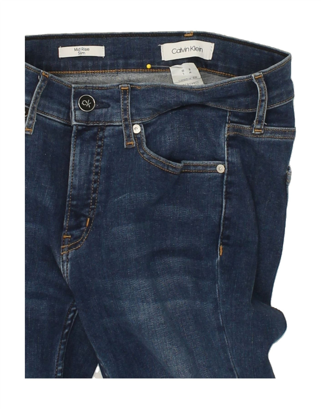 CALVIN KLEIN Womens Mid Rise Slim Jeans W26 L29 Blue Vintage Calvin Klein and Second-Hand Calvin Klein from Messina Hembry 