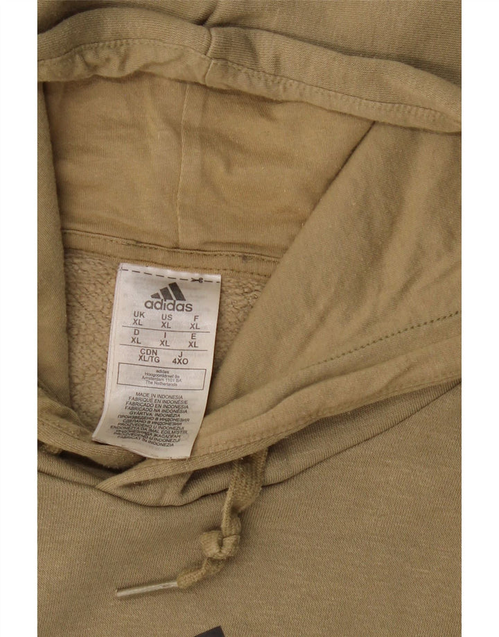 Męski sweter z kapturem i grafiką ADIDAS XL, szary, bawełniany z blokami kolorów