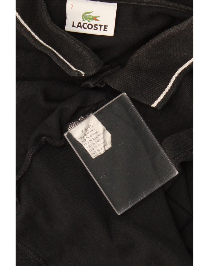 Męska koszulka polo LACOSTE z grafiką, rozmiar 7 2XL, czarna, bawełniana