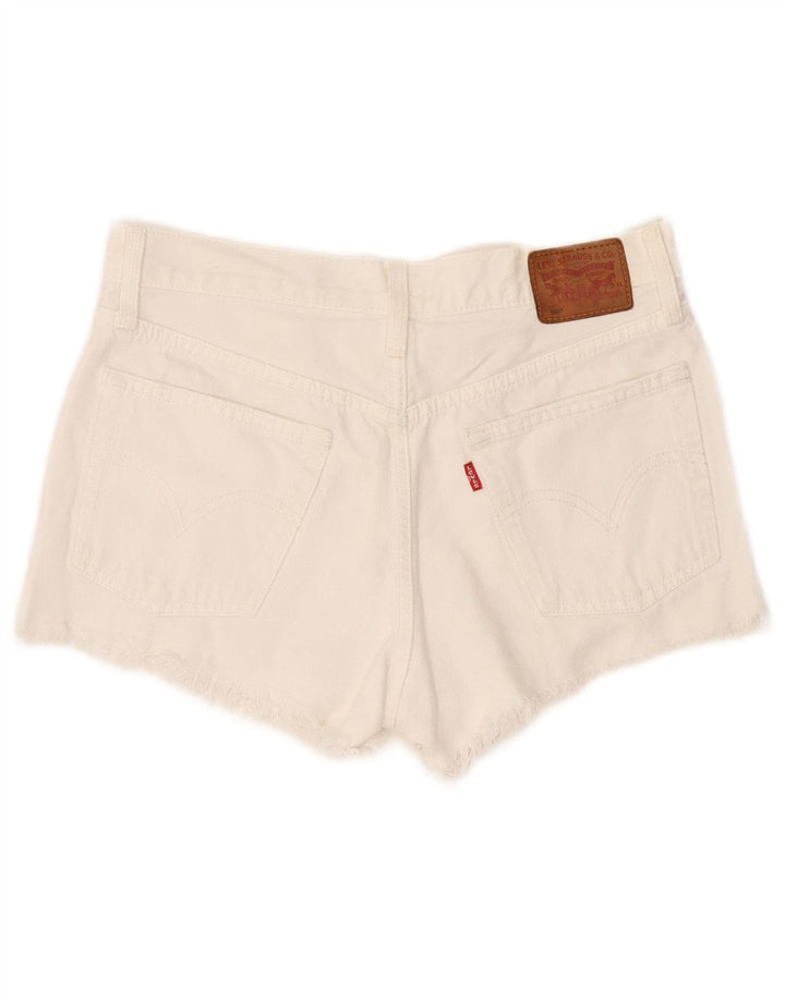 Damskie spodenki jeansowe Levi's 501 w trudnej sytuacji W26, małe, białe, bawełniane
