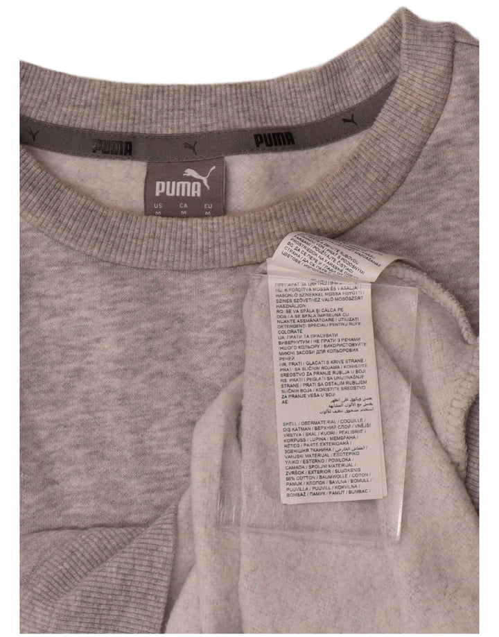Damski sweter z grafiką PUMA UK 14, średnioszary, bawełniany