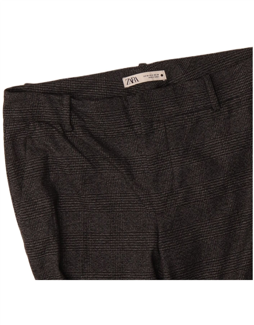 Damskie spodnie garniturowe ZARA EU 40 Medium W30 L29 Szara krata poliester