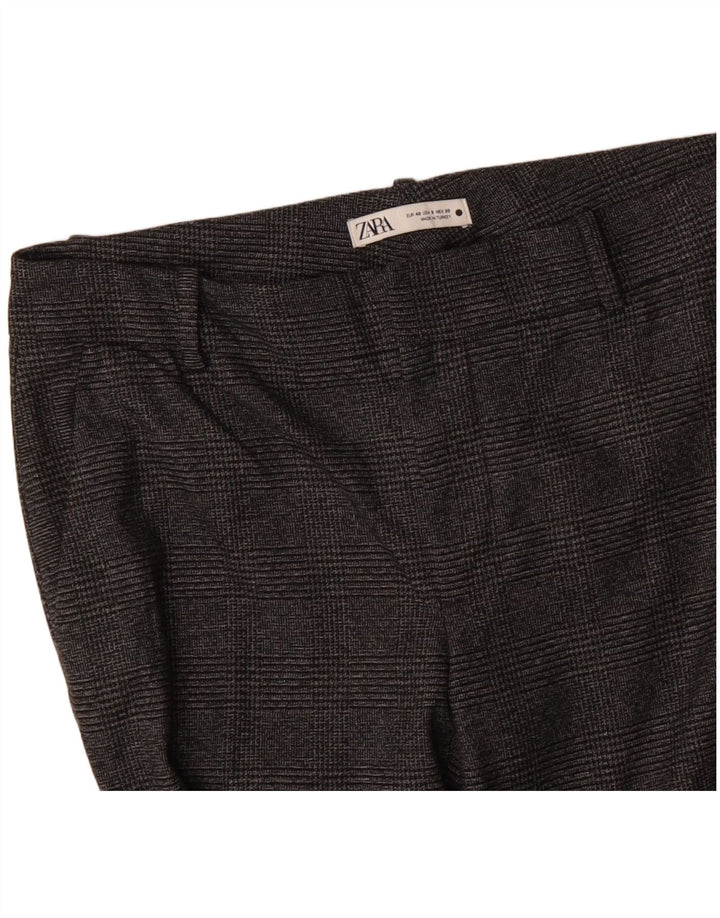 Damskie spodnie garniturowe ZARA EU 40 Medium W30 L29 Szara krata poliester