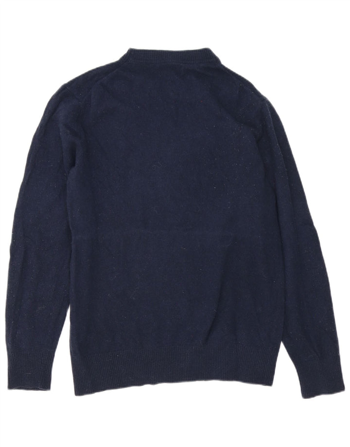 Męski sweter z okrągłym dekoltem Gant, mały, granatowy, z owczej wełny