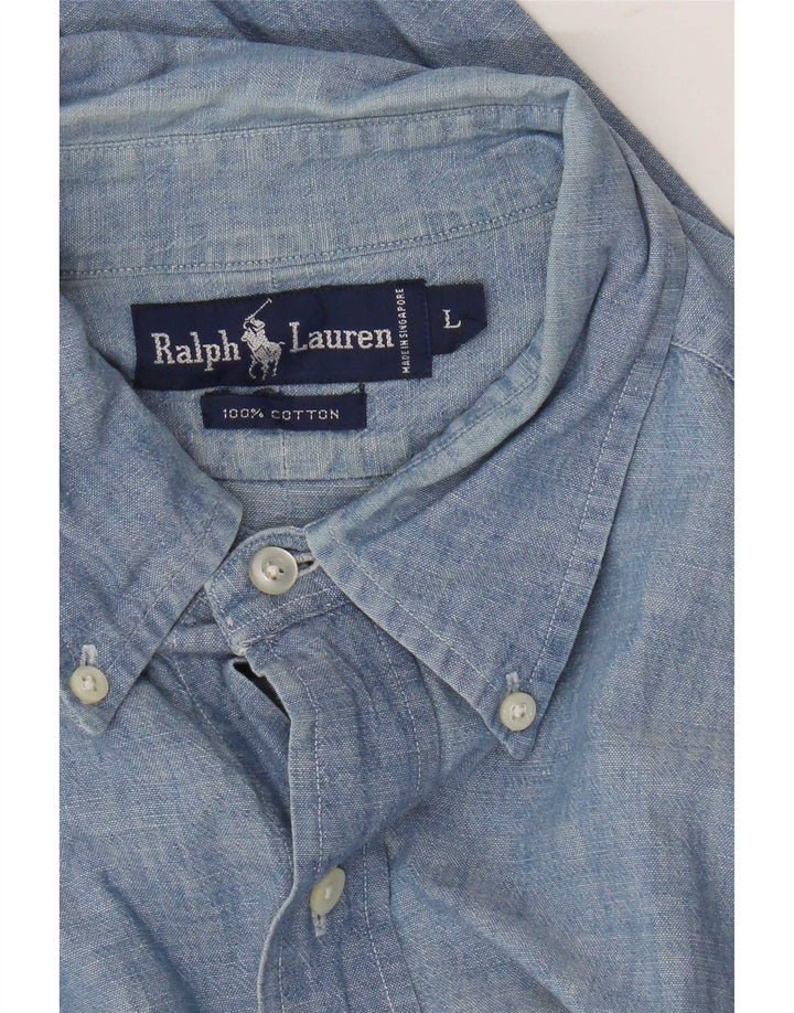 Koszula męska Ralph Lauren, duża, niebieska, bawełniana
