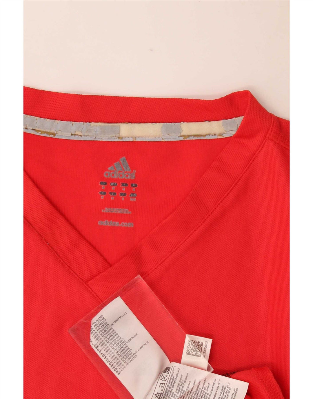 Adidas Męska koszulka Top Medium Red Colorblock Poliester
