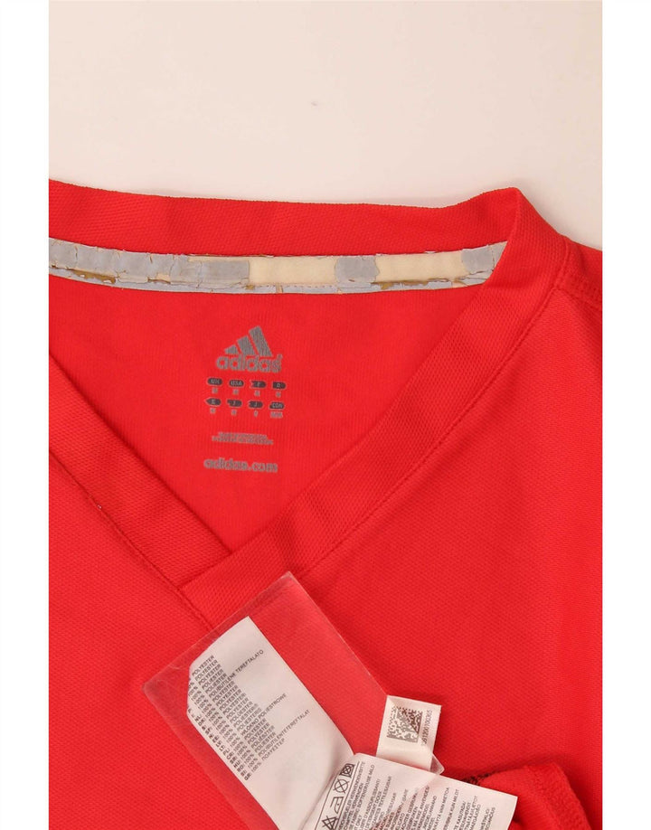 Adidas Męska koszulka Top Medium Red Colorblock Poliester