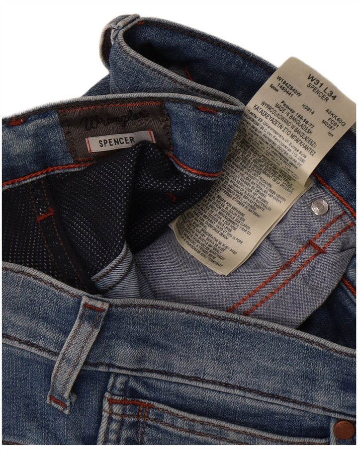 Wrangler Męskie Spencer Slim Jeans W31 L30 Niebieskie bawełniane