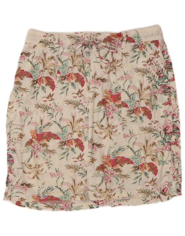 Marks & Spencer Damska prosta spódnica UK 12 Medium W30 Off White Floral