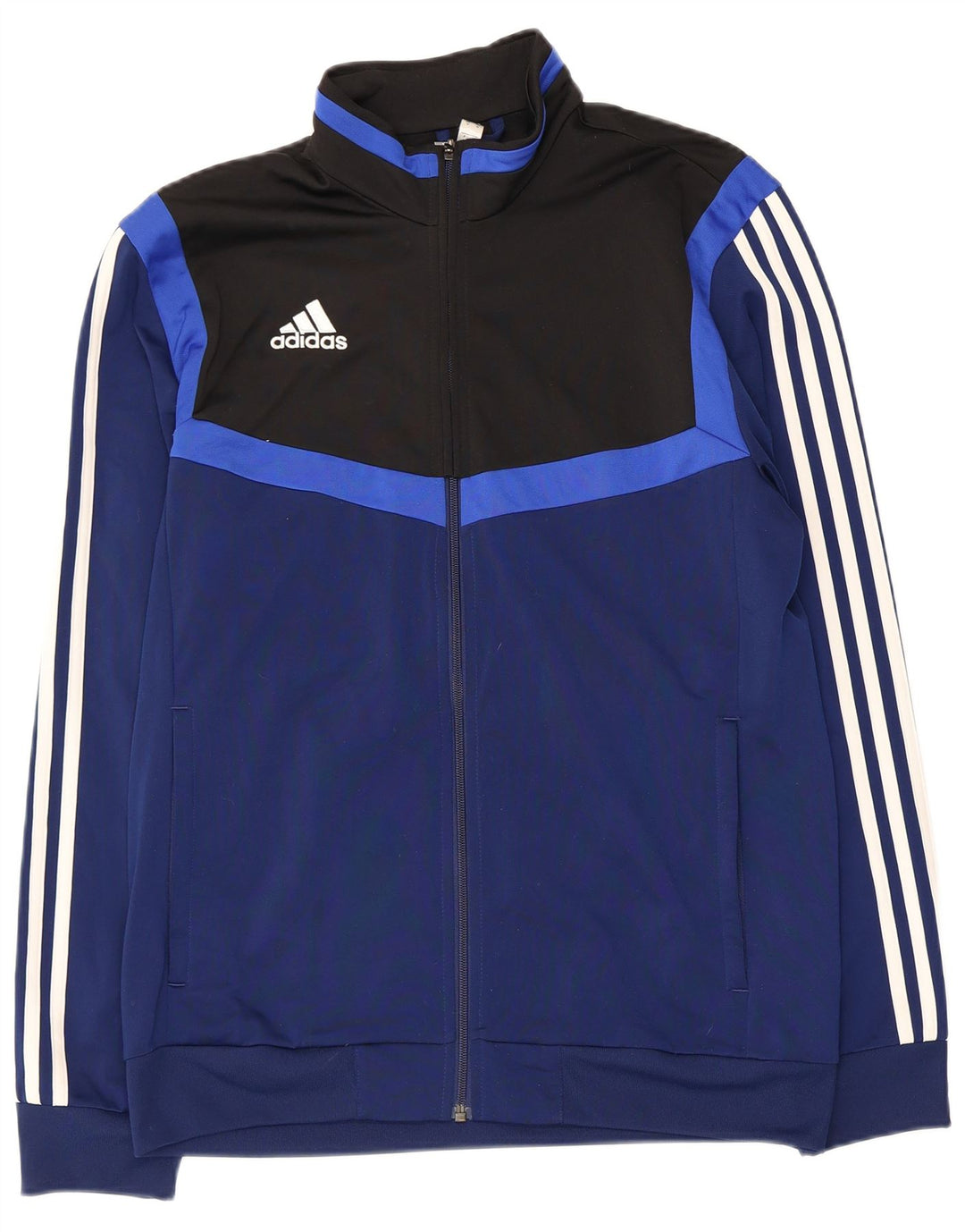 Męska bluza dresowa Adidas, średnia granatowa, poliester z blokami kolorów