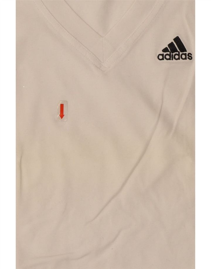 Adidas Damska Kamizelka Top UK 8 Mała Biała Bawełna
