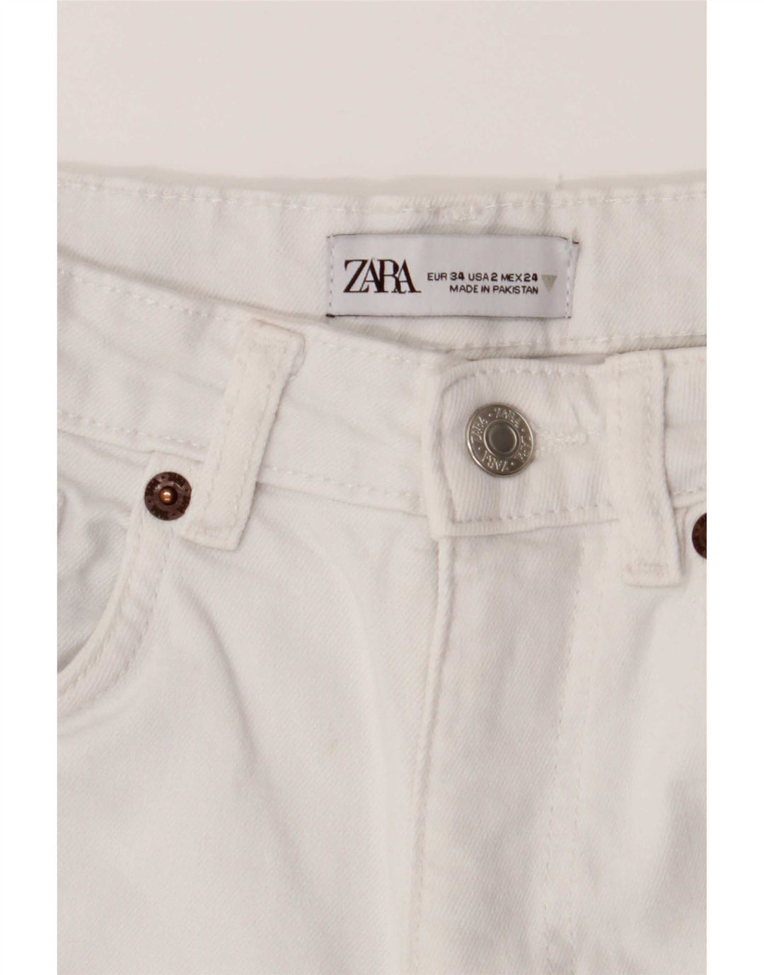 Damskie jeansy Bootcut Zara EU 34 2XS W24 L24 Białe
