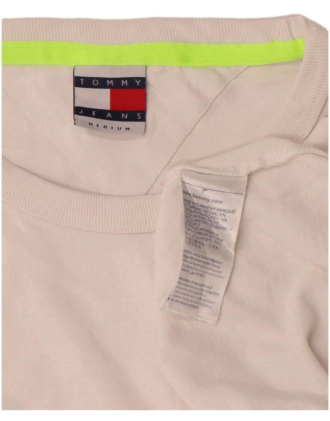 Męska koszulka z grafiką Tommy Hilfiger, średnia, biała bawełna