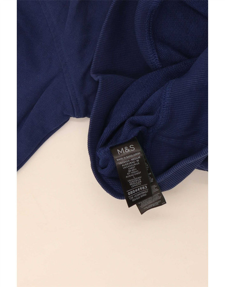 Marks & Spencer Męska bluza dresowa, średnia niebieska, bawełniana