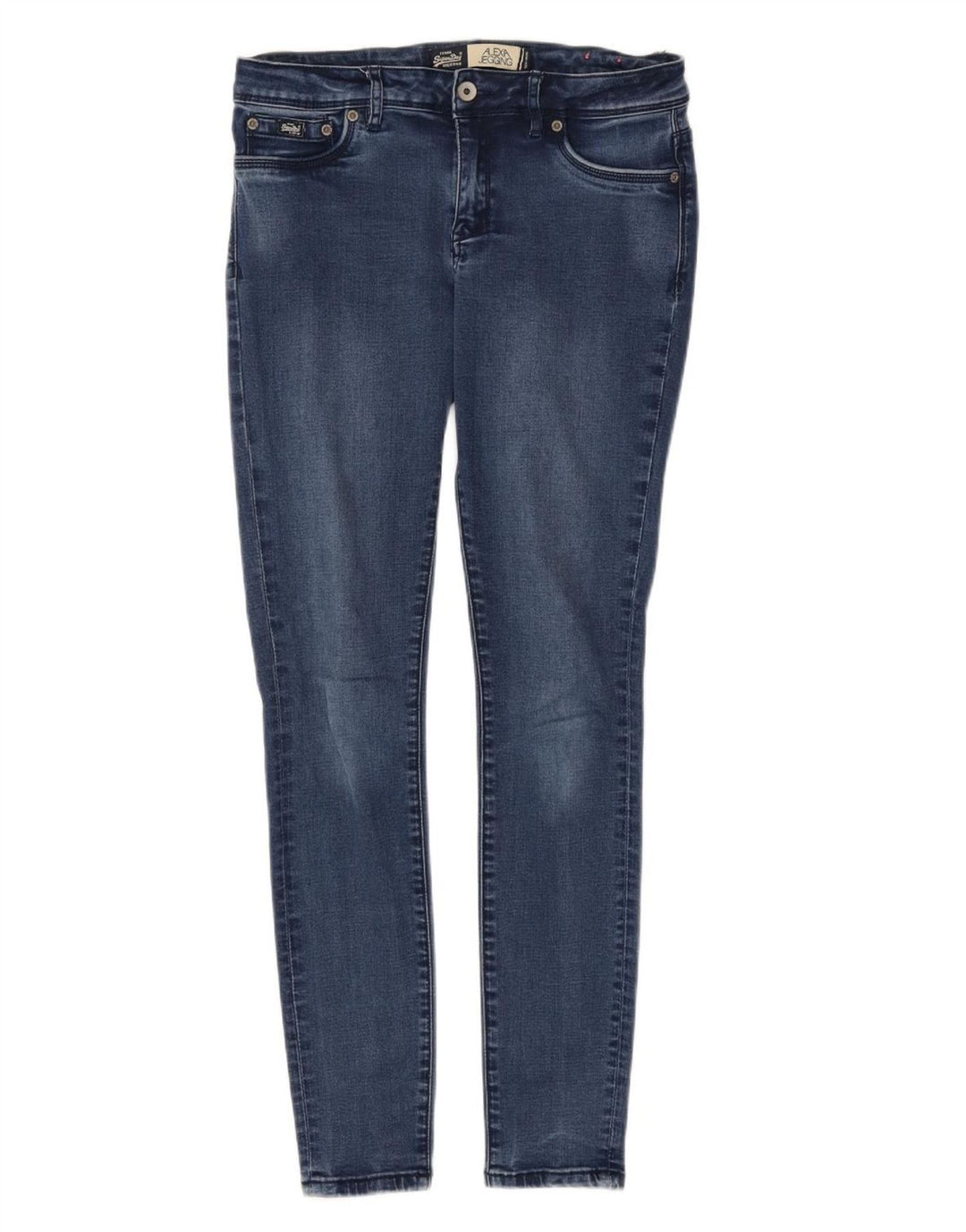 SUPERDRY Damskie jeansy Alexia Jegging W30 L32 Niebieskie bawełniane