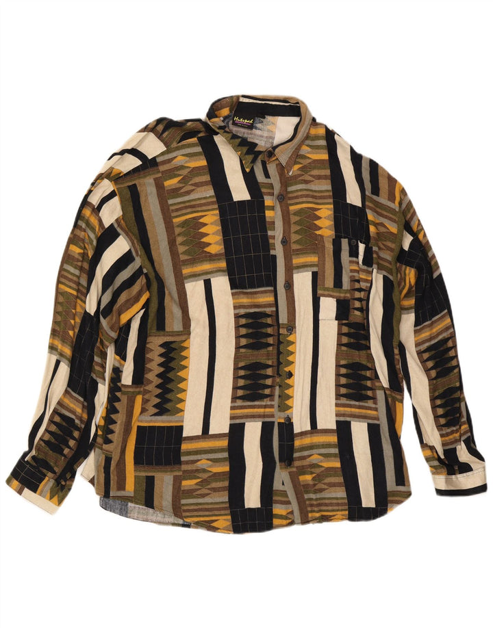 Koszula męska Hutspah XL wielobarwny geometryczny sztuczny jedwab