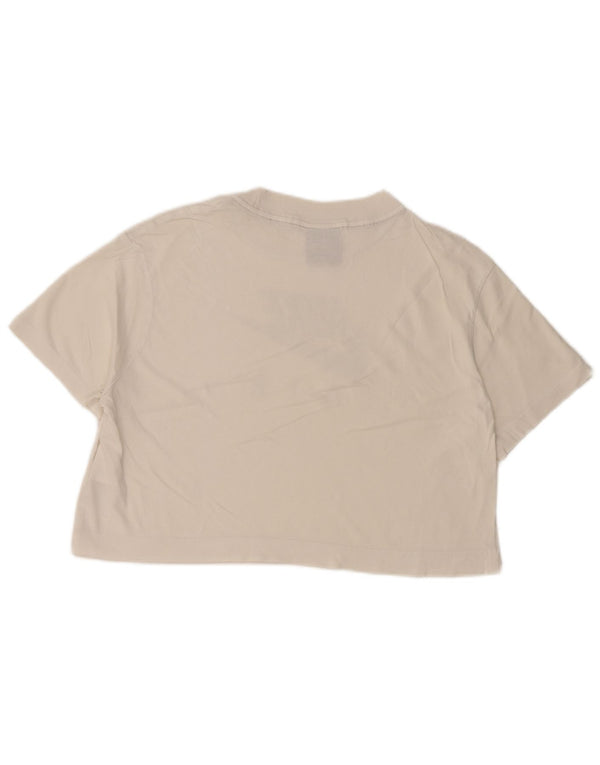 Damska koszulka NIKE Crop Oversize z grafiką Top UK 10, mała, biała, bawełniana