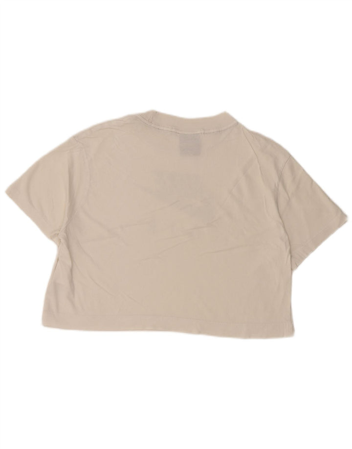 Damska koszulka NIKE Crop Oversize z grafiką Top UK 10, mała, biała, bawełniana